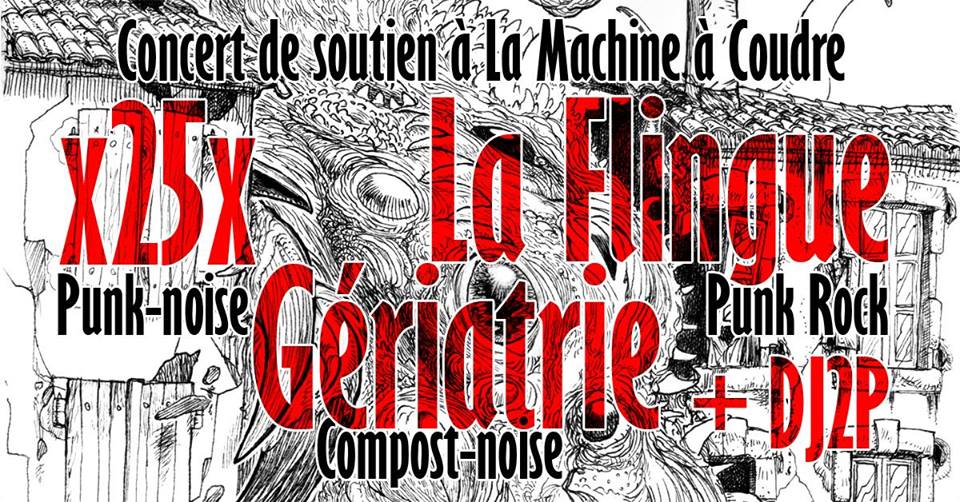 Gériatrie, La Flingue, x25x (en soutien à la Machine à Coudre #2) en concert